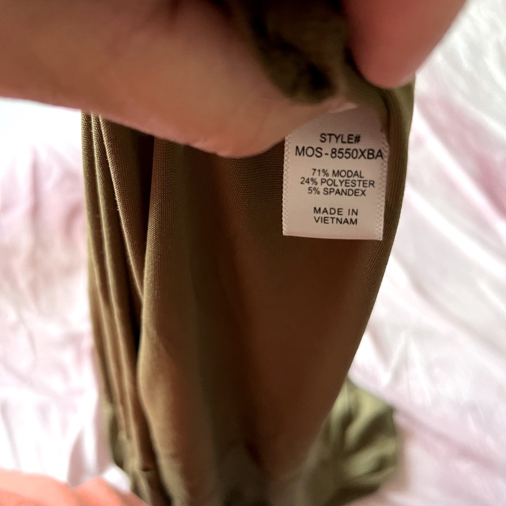 Olive green BBB midi dress with two slits